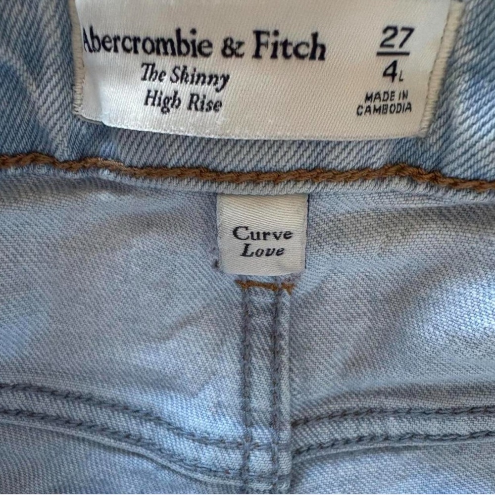 Abercrombie & Fitch The Skinny High Rise Curve Love Distressed Jeans Size 27 4 L - Picture 10 of 16